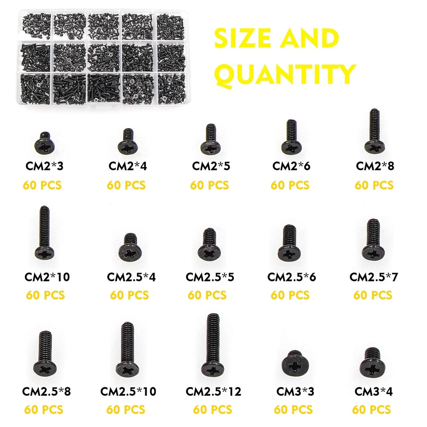 Juego de tornillos para laptops - 900 pcs