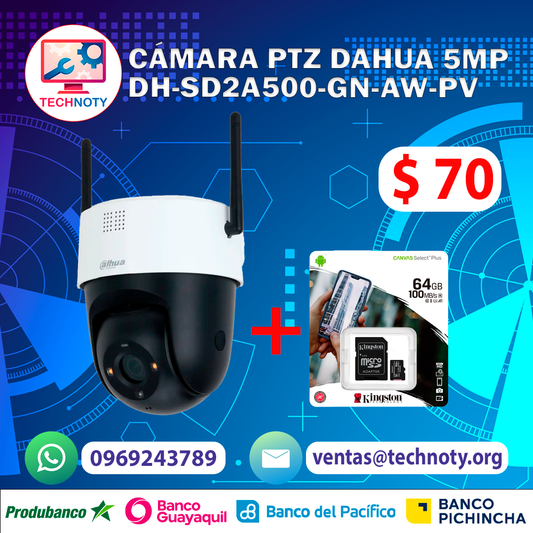 Camara PTZ Dahua 5MP DH-SD2A500-GN-AW-PV