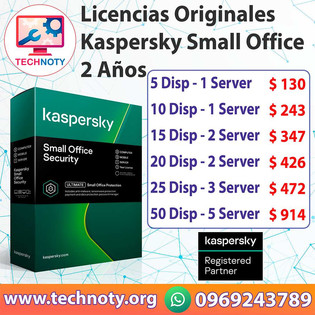 Licencia Original Kaspersky Small Office 2 Años
