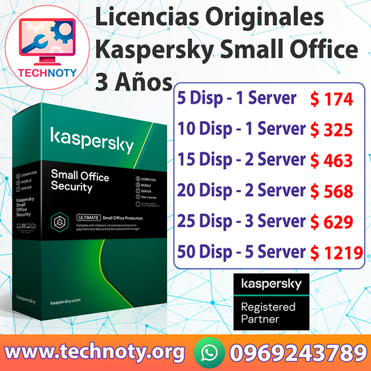 Licencia Original Kaspersky Small Office 3 Años