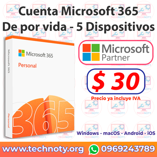 Cuenta Microsoft 365 - 5 Equipos - Permanente