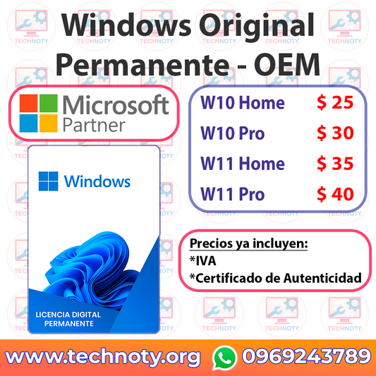 Windows Original Permanente - OEM